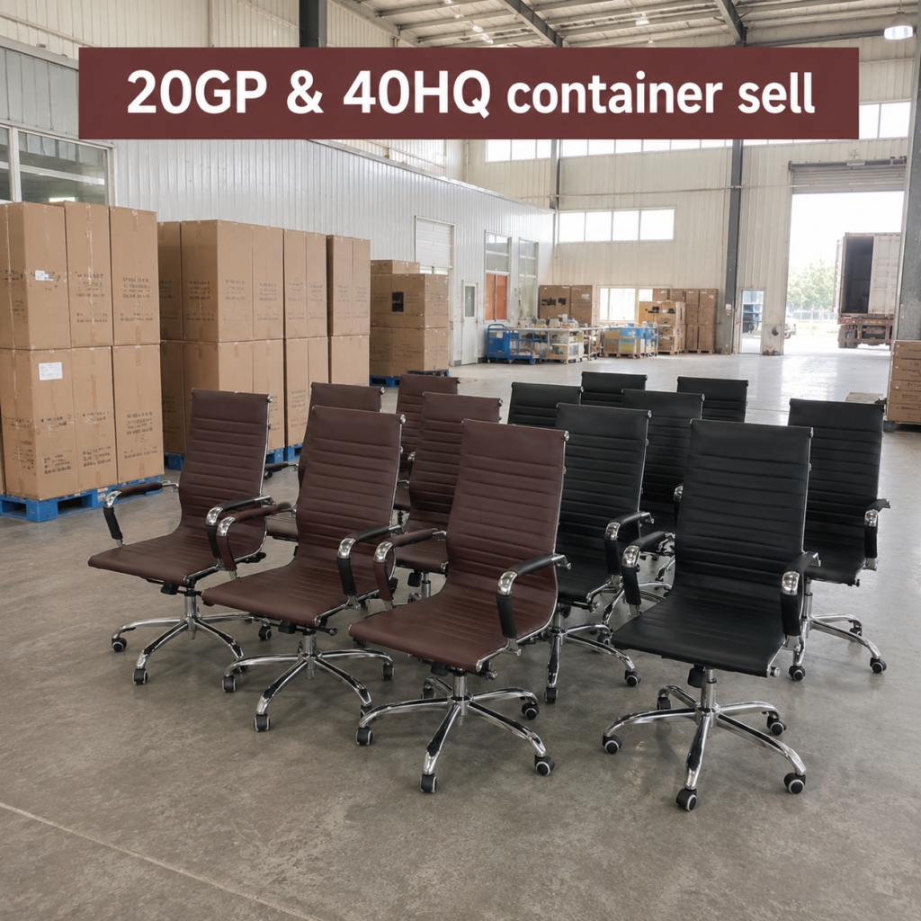 OC-626H ribbed office chair wholesale warehouse container loading